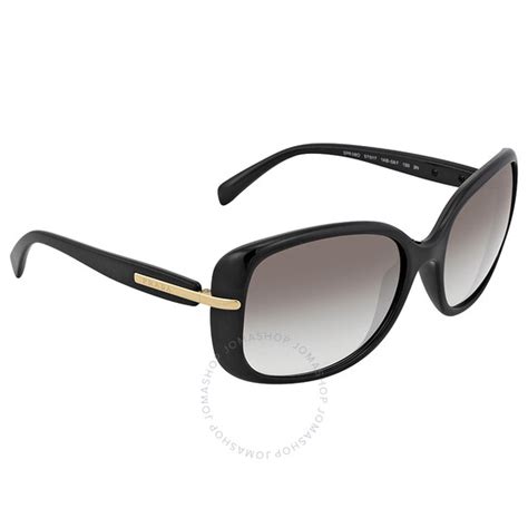 Prada 57mm Black Plastic Rectangular Sunglasses .